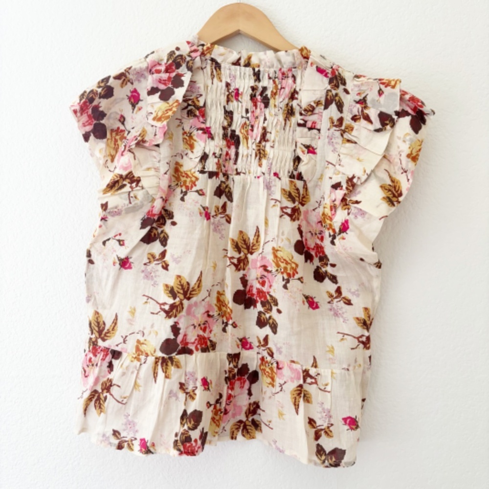 Sea New York Esme flutter sleeve 100% Ramie top Size Small - Picture 7 of 9